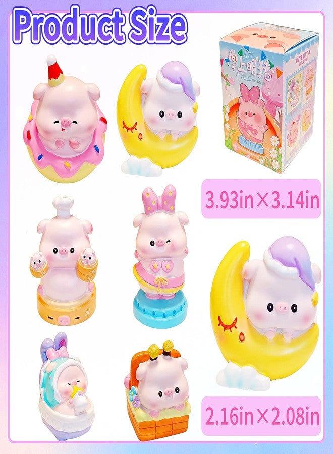 EVDERS 1Pcs Piggy Blind Box Figures - Cartoon Pig Series Blind Boxes Mystery Box Cute Resin Animal Collectible Figurines for Home Desktop Decorations Fairy Garden (Single Box) - Image 2